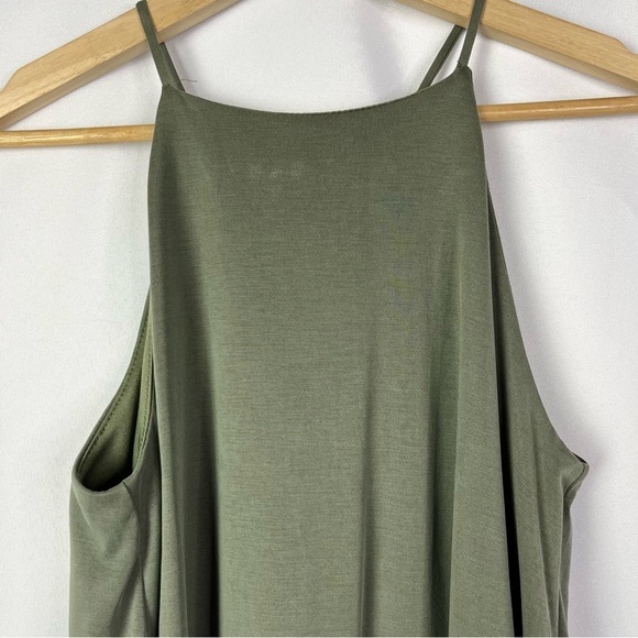 Moa Moa Green Square High Neck Swing Tank Top S - Picture 3 of 4